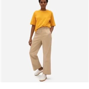 Everlane The Easy Pant Pull On Straight Leg Mid Rise in Warm Khaki Size 6